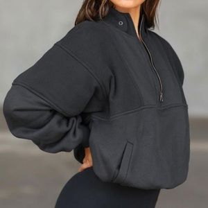 ISO Joah Brown Retro Half Zip Black (DONTBUY)